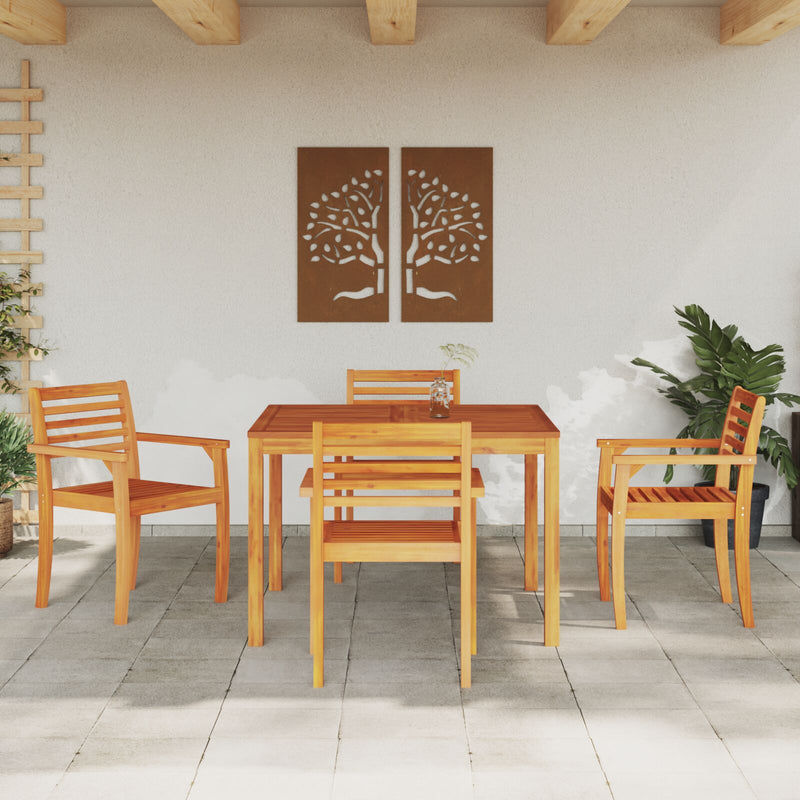vidaXL Garden Dining Set 5 pcs Brown Solid Acacia Wood