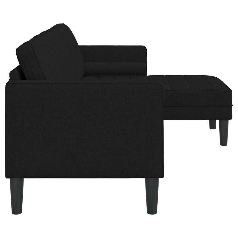 vidaXL Sofa Set with Cushion Black 173 x 131 x 67 cm Polyester