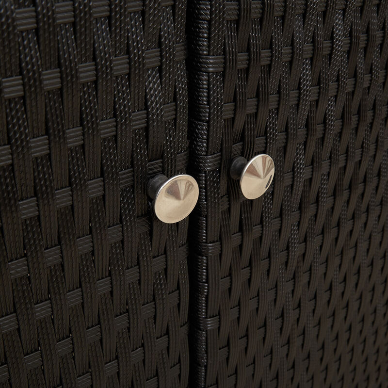 vidaXL Storage Cabinet with Shelf Black 100 x 36 x 102 cm Rattan