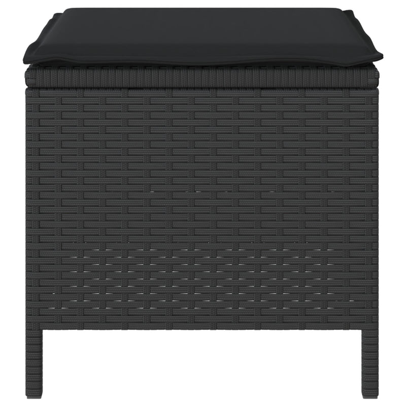 vidaXL Garden Dining Set 4 pcs Black Poly rattan