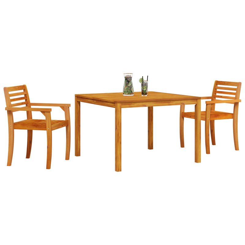 vidaXL Garden Dining Set 3 pcs Brown Solid Acacia Wood