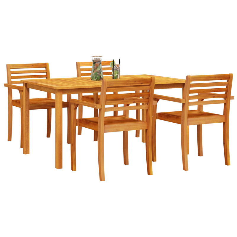 vidaXL Garden Dining Set 5 pcs Brown Solid acacia wood