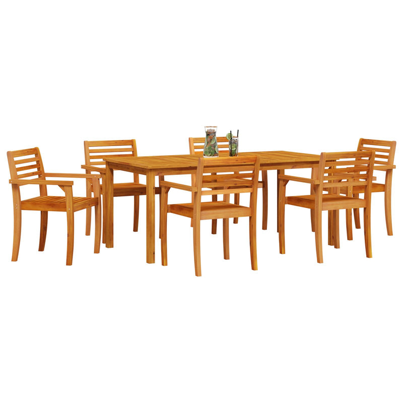 vidaXL Garden Dining Set 7 pcs Brown Solid Acacia Wood