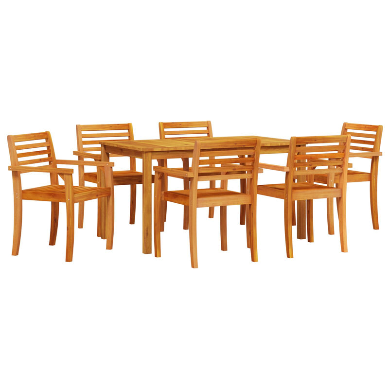 vidaXL Garden Dining Set 7 pcs Brown Solid Acacia Wood