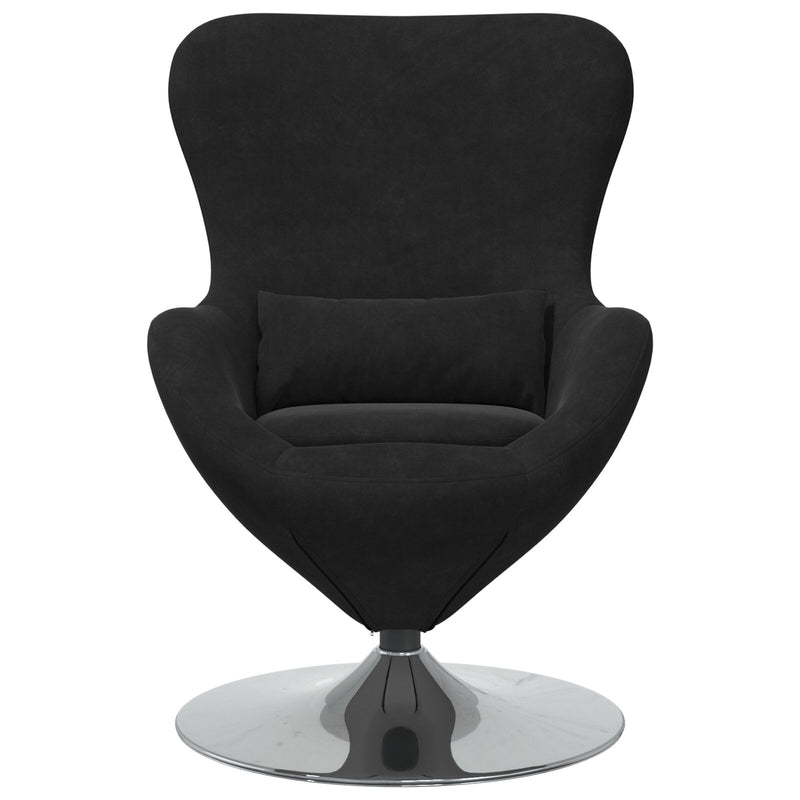 vidaXL Egg Chair Black 63 x 73 x 90 cm Velvet