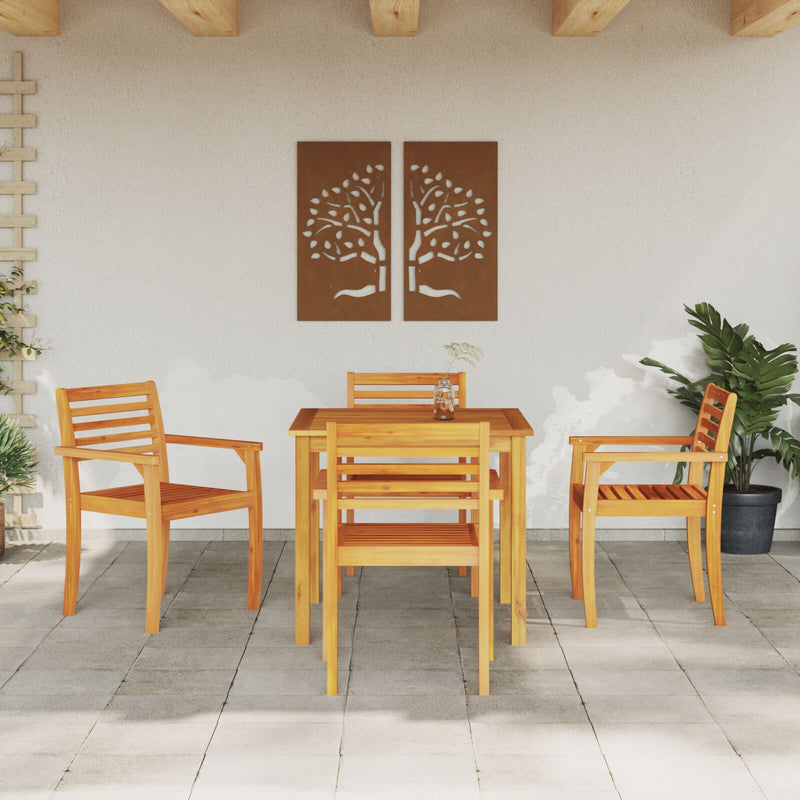 vidaXL Garden Dining Set 5 pcs Brown Solid Acacia Wood