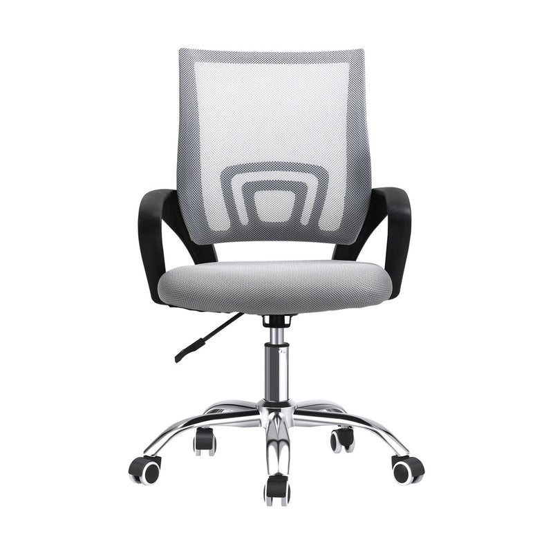 Oikiture Office Chair with Mesh Backrest Foam Seat Grey