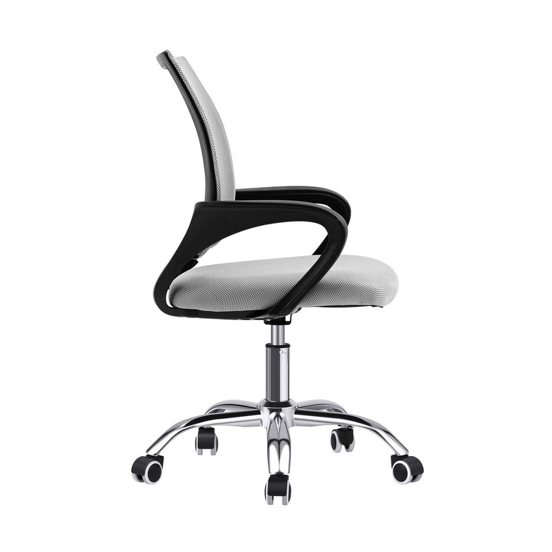 Oikiture Office Chair with Mesh Backrest Foam Seat Grey