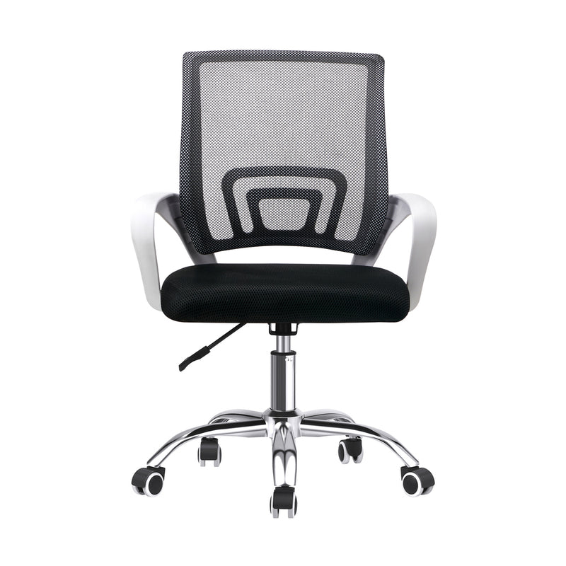 Oikiture Mesh Office Chair Foam Seat White&Black