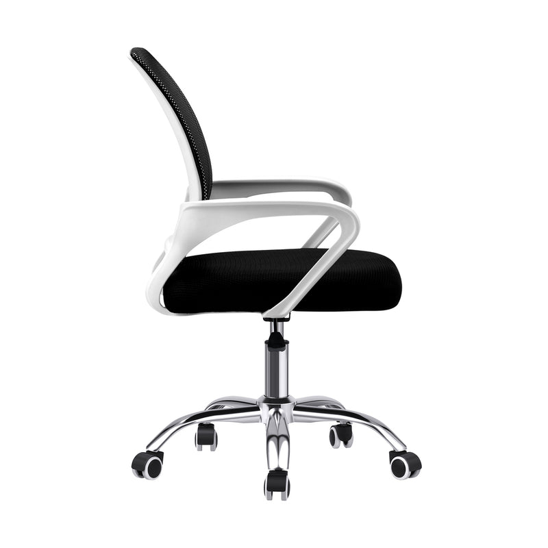 Oikiture Mesh Office Chair Foam Seat White&Black