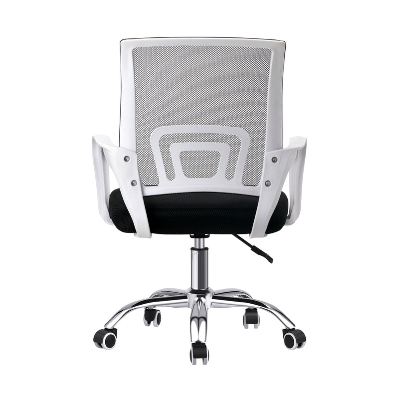 Oikiture Mesh Office Chair Foam Seat White&Black