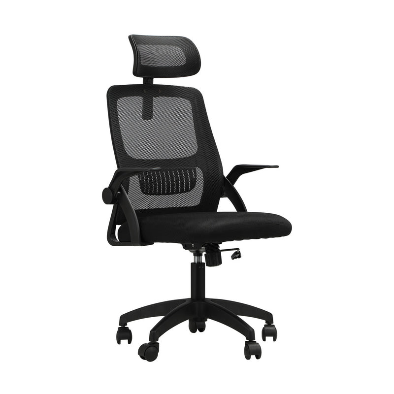 Oikiture Office Chair with Mesh Headrest Backrest Black