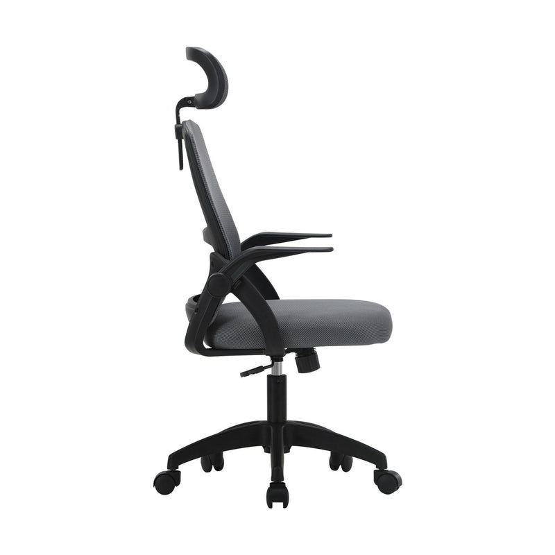 Oikiture Ergonomic Office Chair Back Support Dark Grey&Black