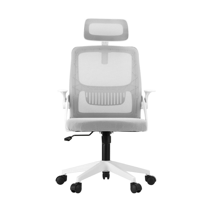 Oikiture Mesh Office Chair Fabric Seat White