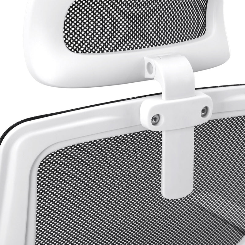 Oikiture Mesh Office Chair Fabric Seat Black&White