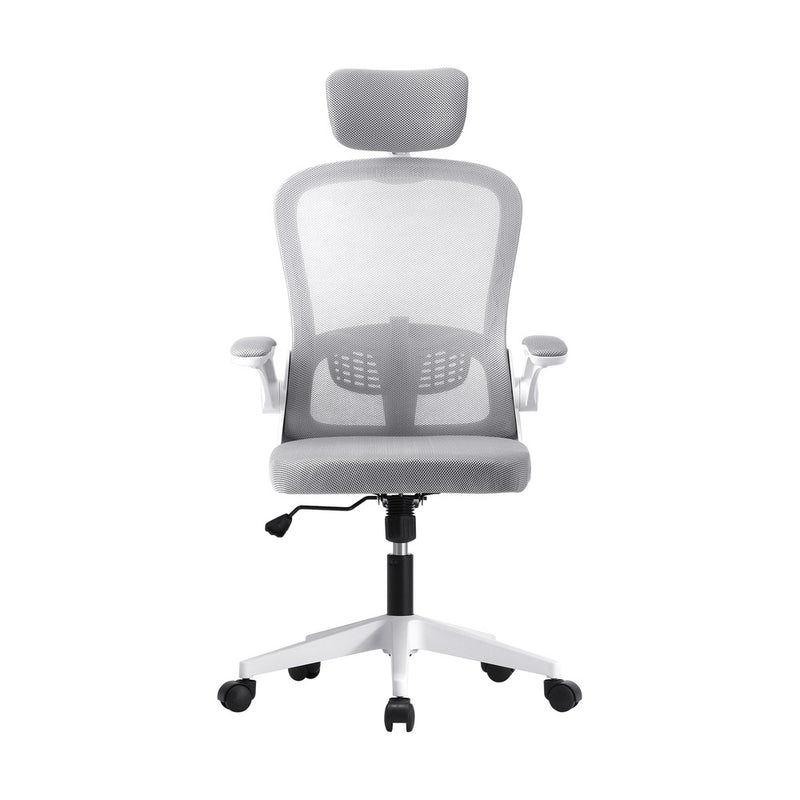 Oikiture Office Chair with Mesh Fabric Seat White