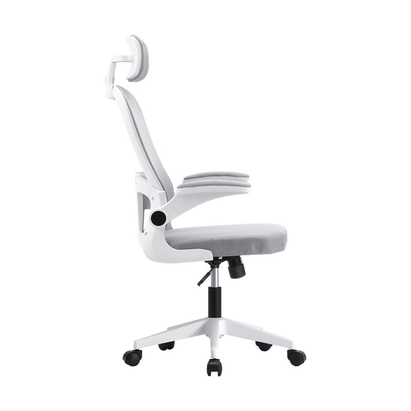 Oikiture Office Chair with Mesh Fabric Seat White