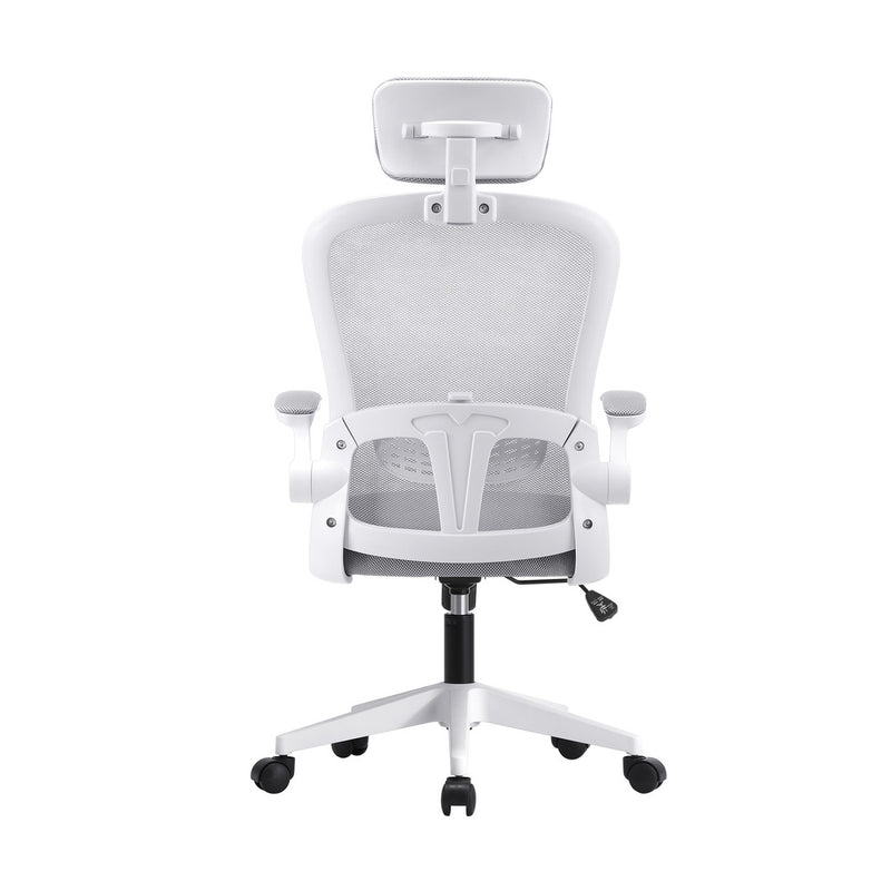 Oikiture Office Chair with Mesh Fabric Seat White