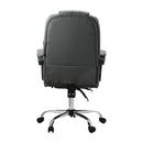 Oikiture Massage Office Chair PU Leather with Footrest Grey