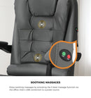 Oikiture Massage Office Chair PU Leather with Footrest Grey