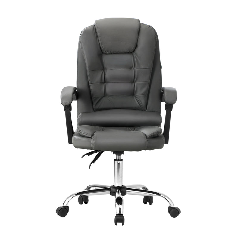Oikiture Massage Office Chair Racing Chairs PU Leather Grey