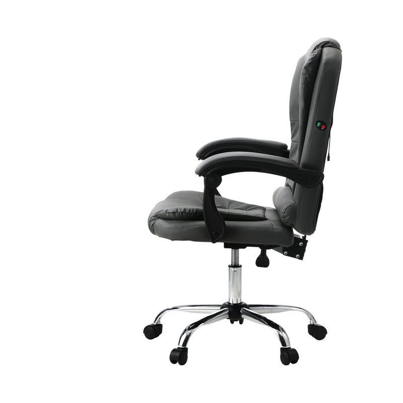 Oikiture Massage Office Chair Racing Chairs PU Leather Grey