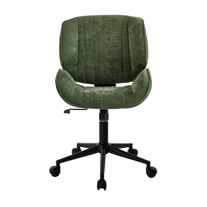 Oikiture Armless Office Chair Mid Back Swivel Chair w/ Wheels Green