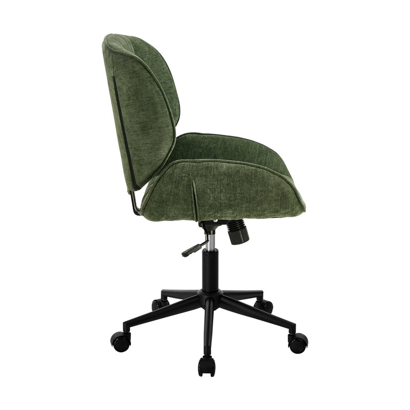 Oikiture Armless Office Chair Mid Back Swivel Chair w/ Wheels Green