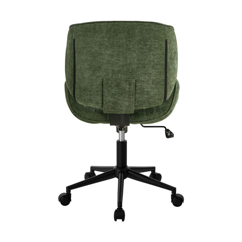 Oikiture Armless Office Chair Mid Back Swivel Chair w/ Wheels Green