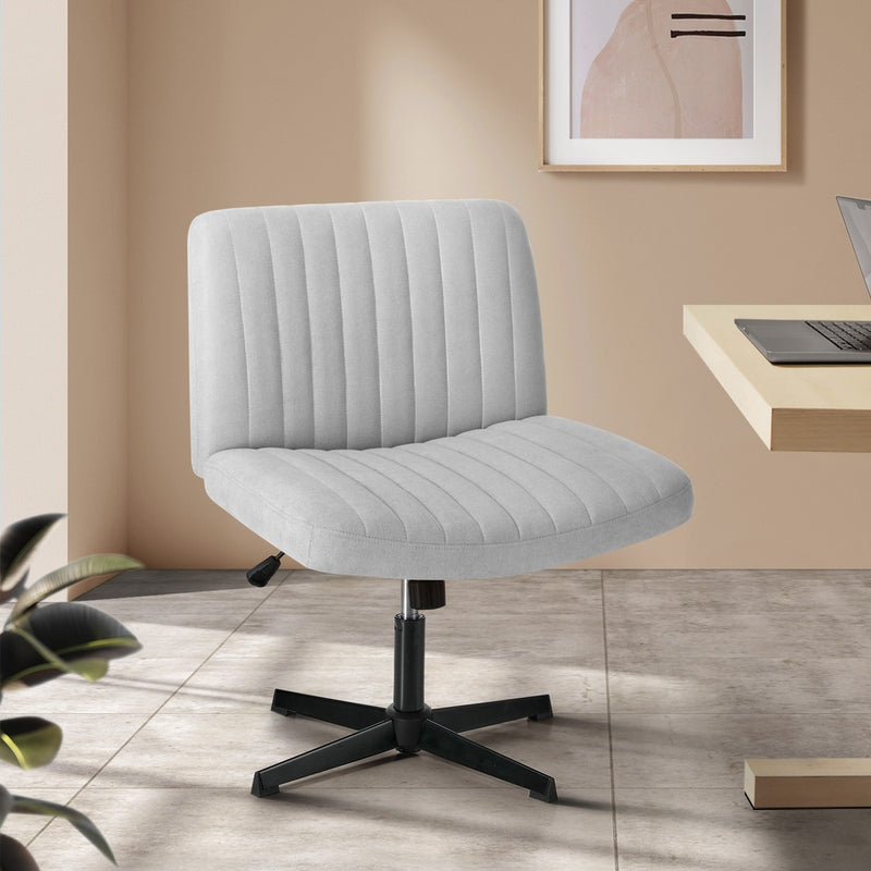 Oikiture Mid Back Armless Office Chair Adjustable Wide Seat Grey