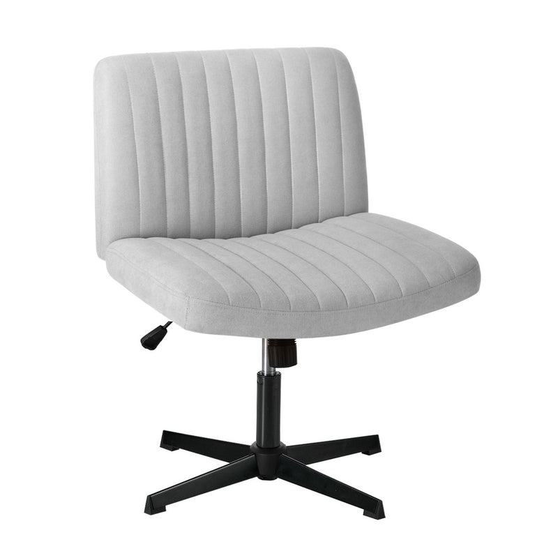 Oikiture Mid Back Armless Office Chair Adjustable Wide Seat Grey