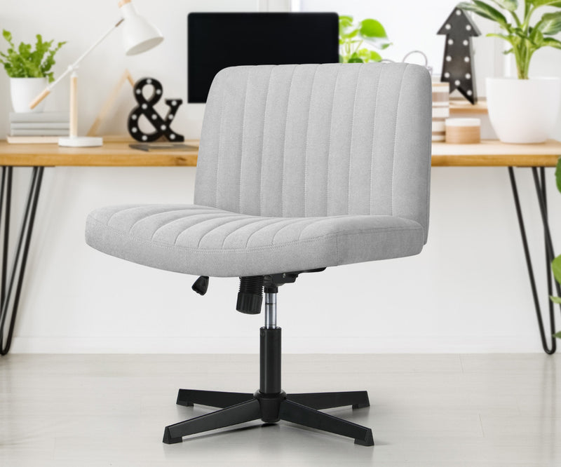 Oikiture Mid Back Armless Office Chair Adjustable Wide Seat Grey