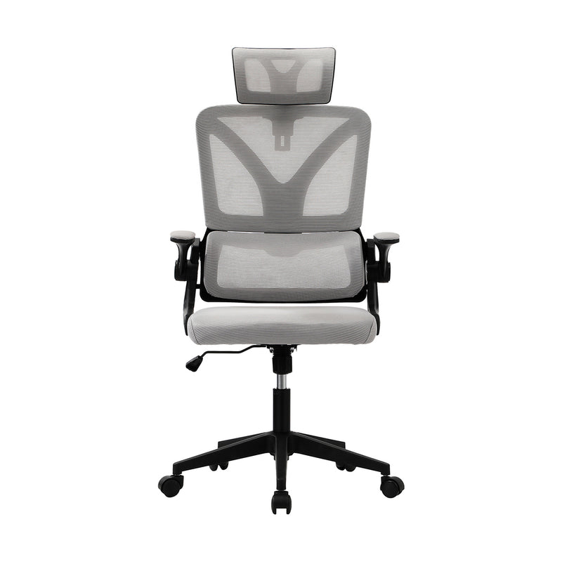 Oikiture Mesh Office Chair Adjustable Lumbar Support D-Shape BK&GY