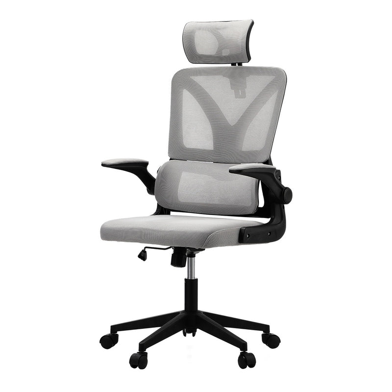 Oikiture Mesh Office Chair Adjustable Lumbar Support D-Shape BK&GY
