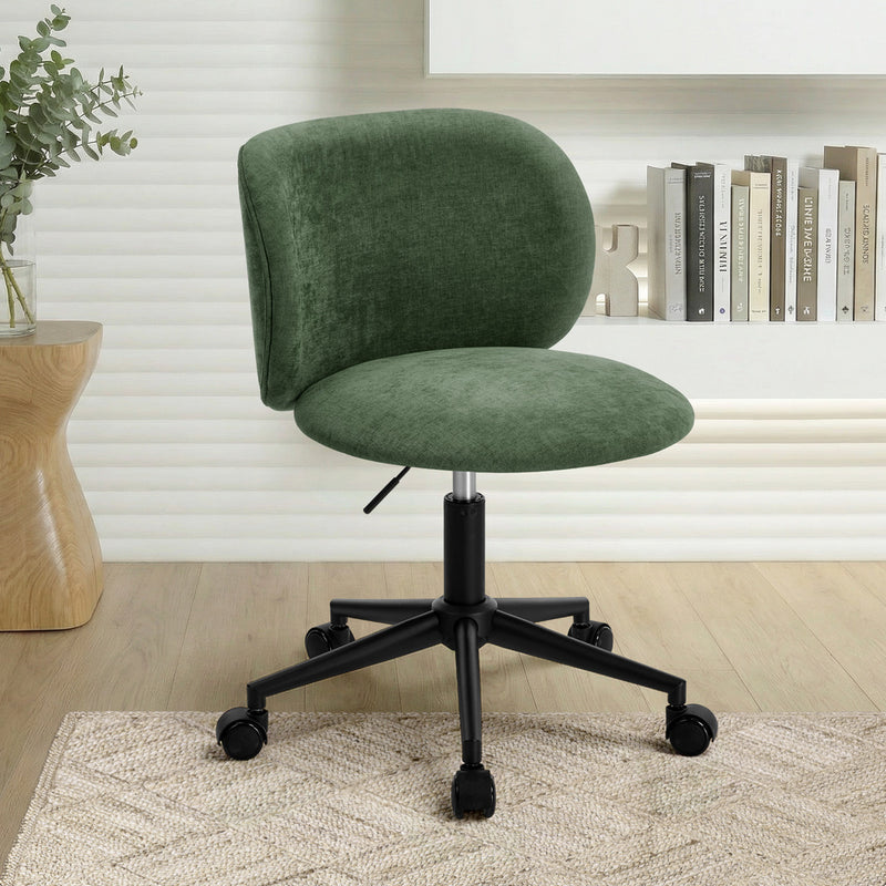 Oikiture Office Chair Armless Mid Back Swivel Ergonomic Chair Green