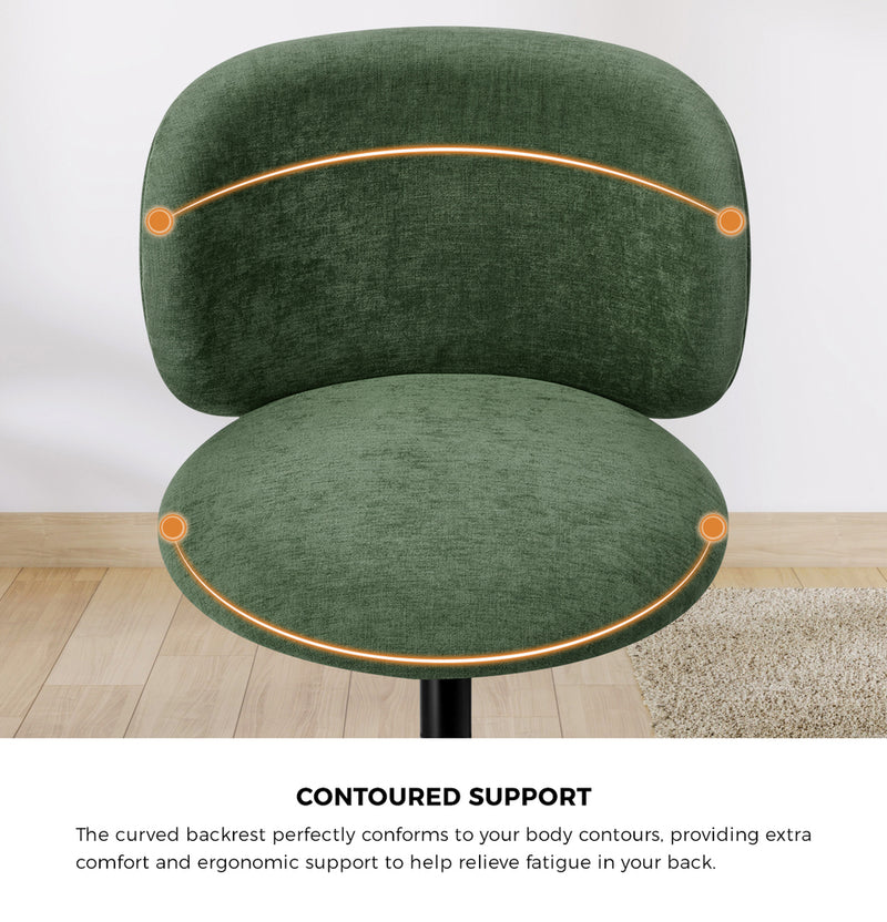 Oikiture Office Chair Armless Mid Back Swivel Ergonomic Chair Green