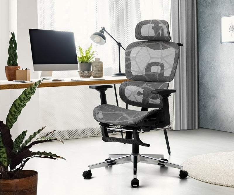 Oikiture Ergonomic Office Chair Mesh Executive Seat BK&GY