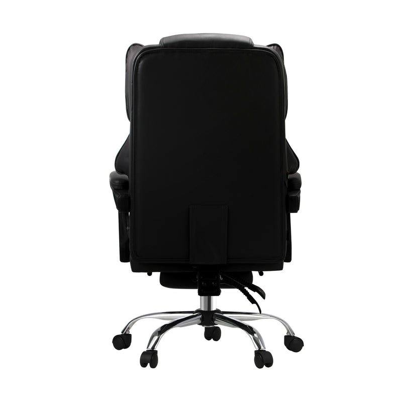 Oikiture Massage Office Chair PU Footrest Black