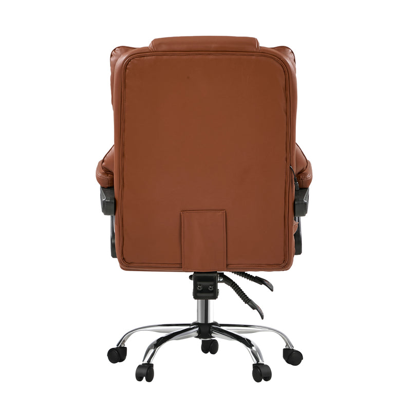 Oikiture Massage Office Chair Recliner PU Chocolate