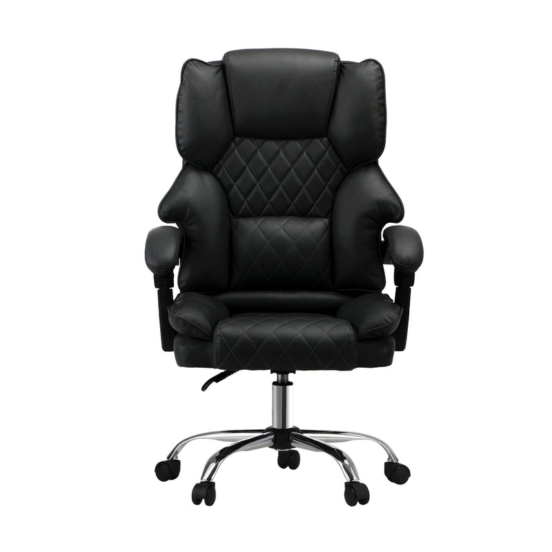 Oikiture Massage Office Chair PU Leather Black