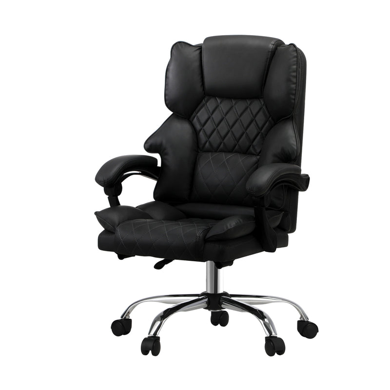 Oikiture Massage Office Chair PU Leather Black