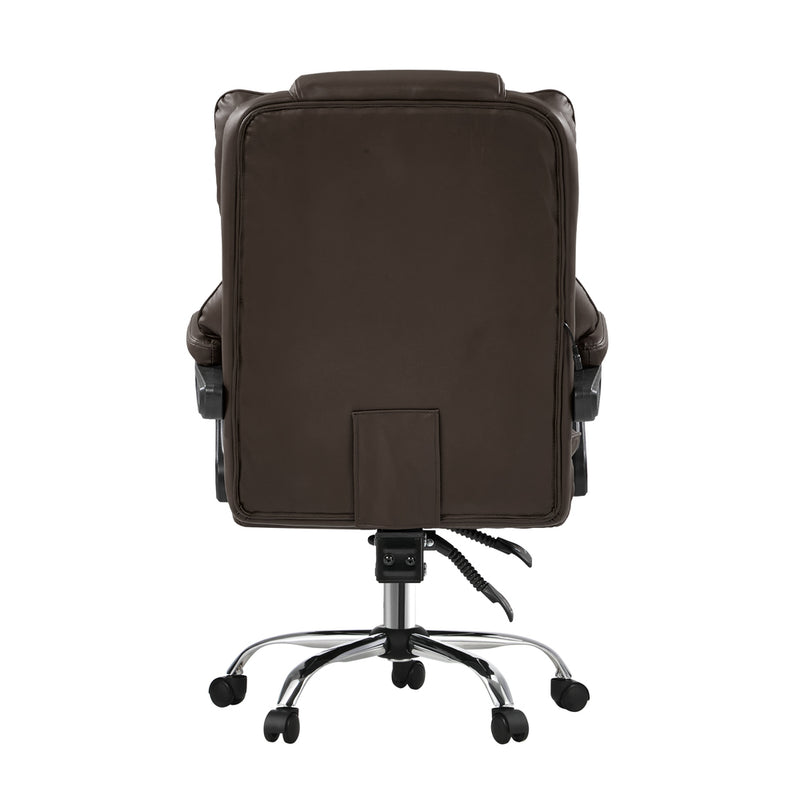 Oikiture Massage Office Chair Recliner Computer Chairs PU Dark Brown
