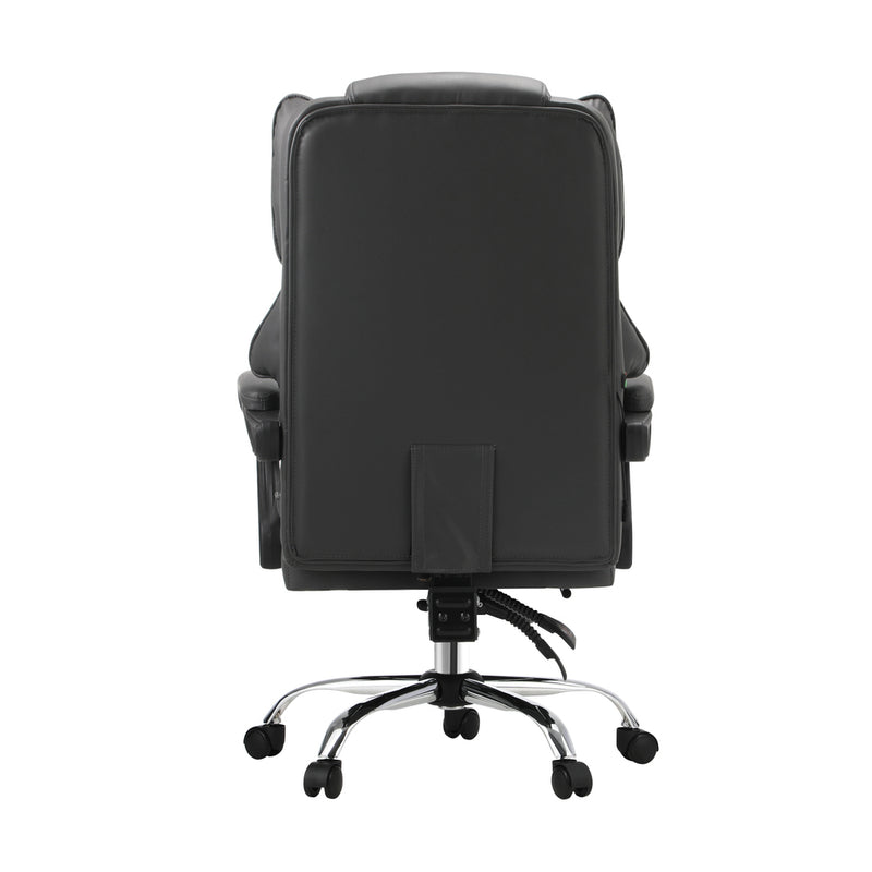 Oikiture Massage Office Chair PU Leather Seat Grey