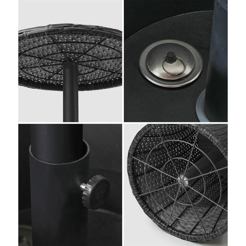 Livsip Rattan Cooler Ice Bucket Table Storage Black