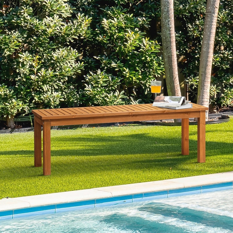 Livsip 120cm Garden Bench Wooden Slatted Seat 2 Seater