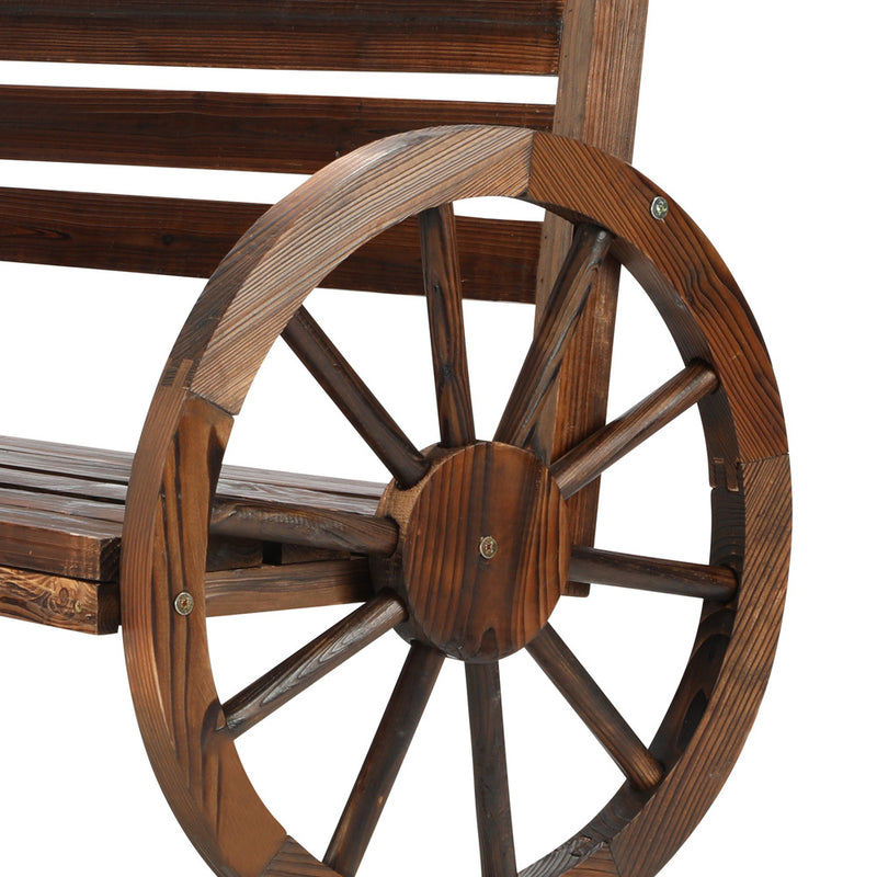 Livsip Garden Bench 3 Seater Wooden Wagon Chair