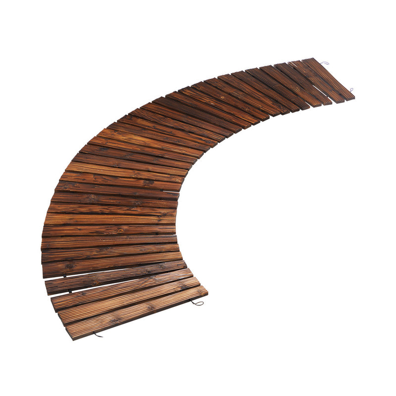 Livsip Garden Wooden Pathway 8ft Roll-Out Curved