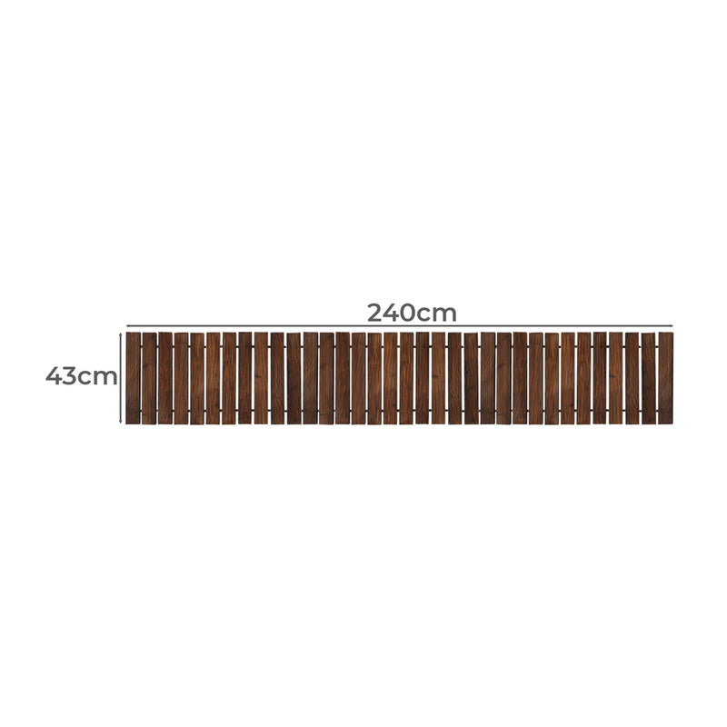 Livsip Garden Wooden Pathway 8ft Roll-Out Straight Walkway