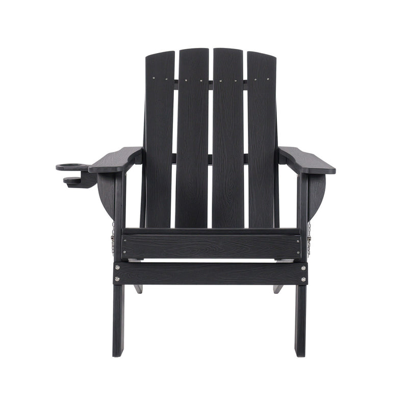 Livsip HDPE Adirondack Chair Outdoor Furniture Folding Chair Black