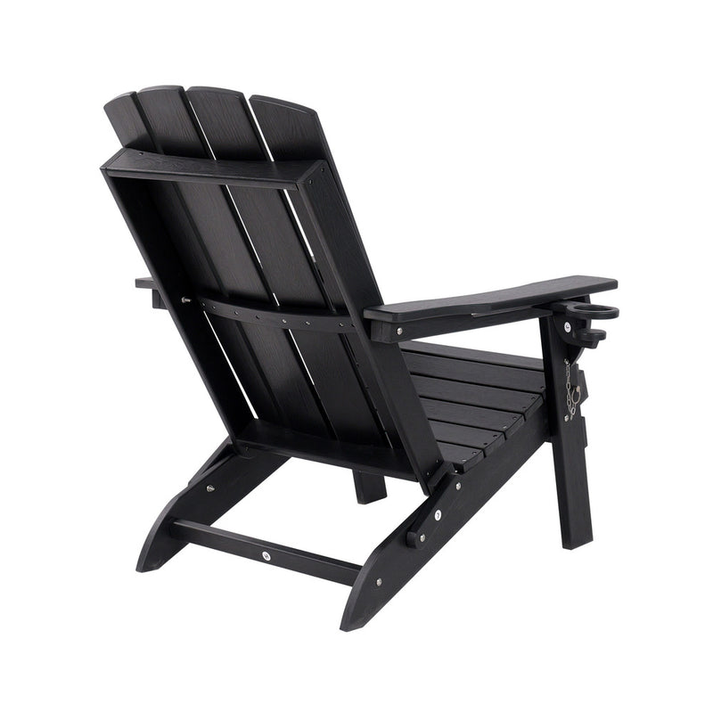 Livsip HDPE Adirondack Chair Outdoor Furniture Folding Chair Black